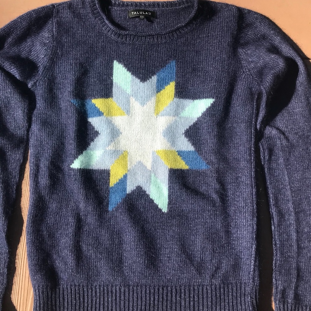 Talula Navy Star Crewneck Sweater